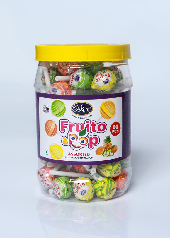 Oshon-Fruitopop Assorted Lollipop Jar (60 Pcs)
