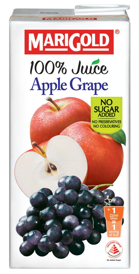 Marigold 100% Apple Grape Juice (No Sugar) - 1L - GoodZay