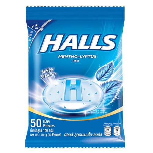 Halls Bag Menthol Candy 50's -140g