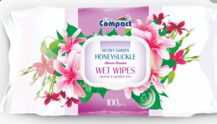 Ultra Compact Wet Wipes 100Pcs (Cherry Blossom)