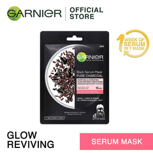 garnier Charcoal glow Reviving Serum Mask Pieces
