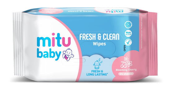 Mitu Baby Wet Tissue Regular 24'S (Pink)