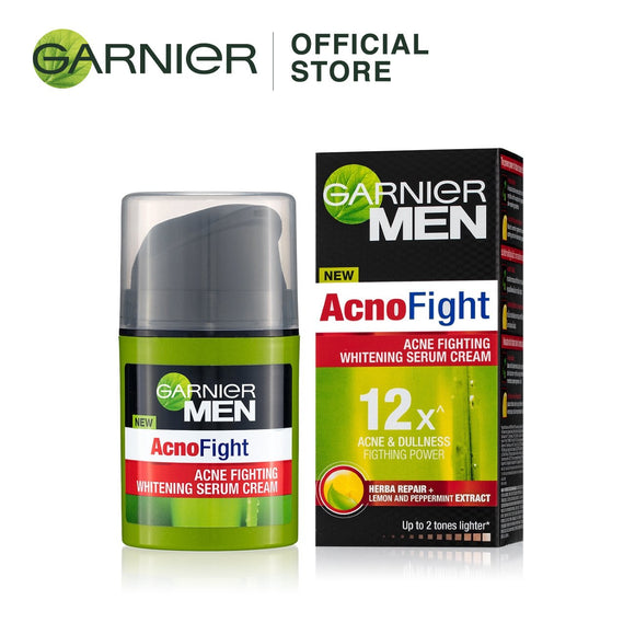 garnier Men Acno Fight Anti-Acne Whitening Serum Cream 40mL Tube