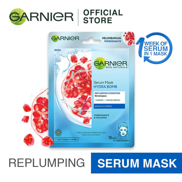 garnier Hydra Bomb Serum Mask Pomegranate (Replumpling & Hydration) 28g Pieces