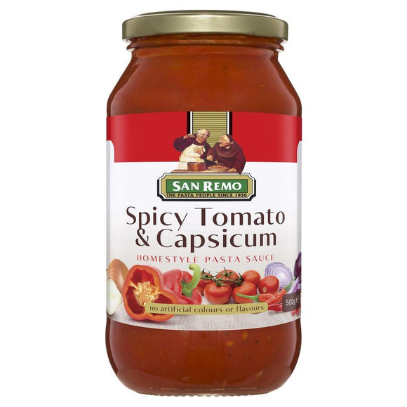 San Remo Pasta Sauce Spicy Tomato & Capsicum 500g