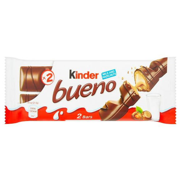 Kinder Bueno Chocolate W/Milk&Hazelnut T-2 43g
