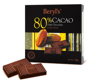 Beryl'S Cacao Dark 80% Chocolate 34g