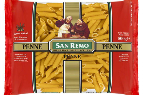 San Remo Pasta Noodle Penne Rigati No.18 500g