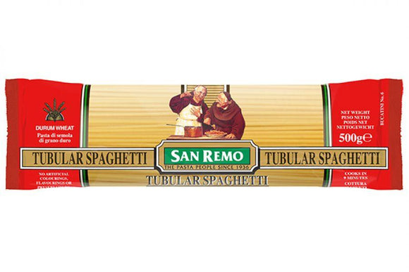 San Remo Pasta Noodle Tubular Spaghetti No.6 500g