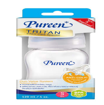 Pureen Bottle With Natural Plus Nipple 120ml (0 Months+)