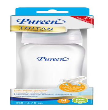 Pureen BPA Free Bottle with Natural Plus Nipple 250ml (3M +)
