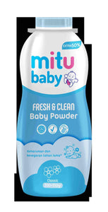 Mitu Baby Powder Bottle 200g + 100%/75% (Blue)