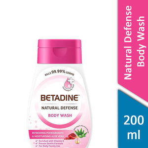 Betadine Natural Defense Body Wash Refreshing Pomegranate And Moisturising Aloe Vera 200 mL