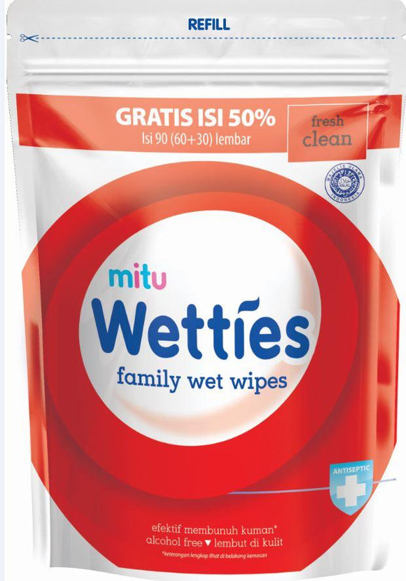 Mitu Wetties Family Pack Refill 90'S (Antiseptic+)