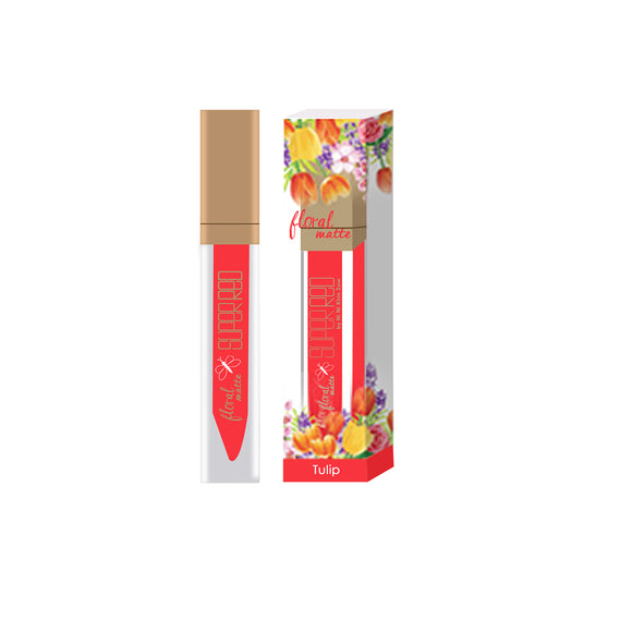 Super Red Floral Matte Lip Liquid ( Tulip )