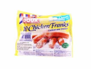 Doux Chicken Franks Cheese 400g France