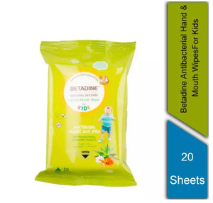 Betadine antibacterial hand & mouth wipes 20's