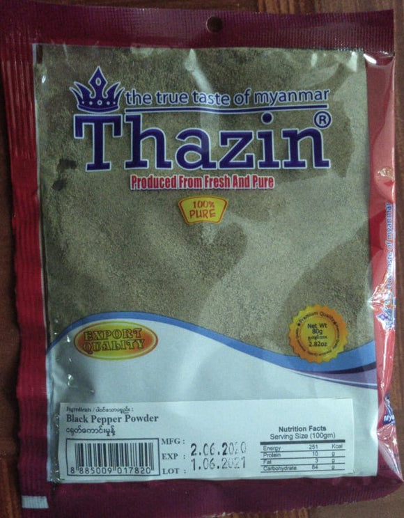 Thazin Fresh And Pure Black Pepper Powder - 80 g - GoodZay